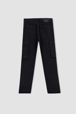 Джинсовые брюки с нормальной талией, комфортной посадкой и нормальным кроем, с карманом-карго - Defacto фото 8