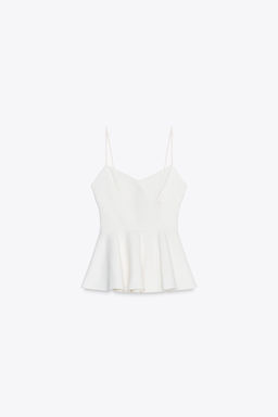 INTERLOCK PEPLUM STRAPPY TOP - Zara фото 5