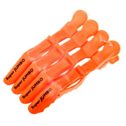 Harizma Набор зажимов для волос усиленные / Jumbo, 14 см, оранжевый, 4 шт. фото 2