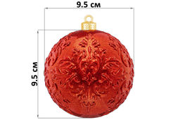 Набор 6 новогодних шаров 9,5*9,5 см Красный - Elan gallery фото 2