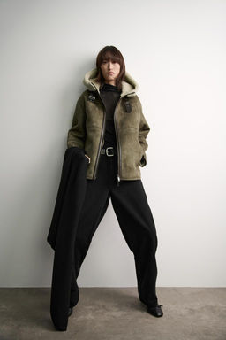 CONTRAST HOODED DOUBLE-FACED JACKET ZW COLLECTION - Zara фото 12