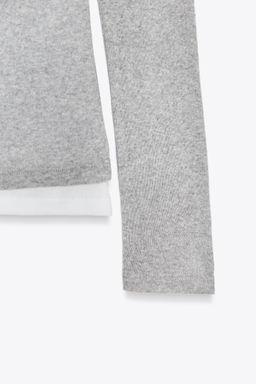 ASYMMETRIC LAYERED-EFFECT T-SHIRT - Zara фото 7