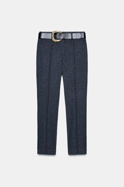 HERRINGBONE TROUSERS WITH BELT - Zara фото 5