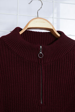 TRENDYOL MAN Bordo Regular Yar?m Bal?kc? Yaka Duz Triko Buyuk Beden Kazak TMNAW24AN00008 - Trendyolmilla фото 10