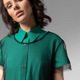 Платье-рубашка с накидкой из сетки, Стильное самообладание ( 2 в 1) - Charutti фото 3