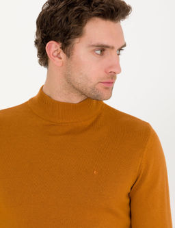 Базовый вязаный свитер приталенного кроя с корицей Fisherman - Cacharel фото 2