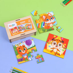 Пазлы 3 в 1 Лучшие друзья