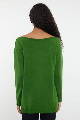 Yesil Yunlu Kay?k Yaka Basic Triko Kazak TWOAW25KZ00010