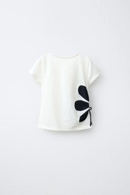 CAMISETA CUT OUT FLOR / Crudo - Zara фото 3