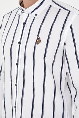 Мужская темно-синяя рубашка с длинным рукавом - U.s. polo assn фото 7