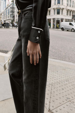 OVERSIZE SATIN SHIRT WITH CONTRAST PIPING - Zara фото 4