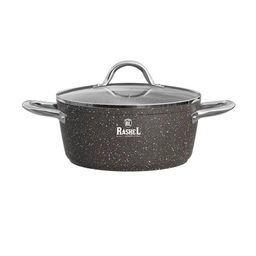 Кастрюля 5 л Rashel R-26650 коричневый гранит с индукционным дном, стекл. крышка, d=26 см а/п /RASHEL/