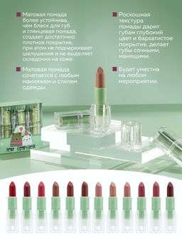 NJ Cosmetics Подарочный набор матовых помад для губ, тон D - Sadoer фото 2
