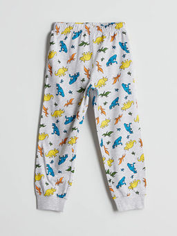 Beli Lastikli Dinozor Bask?l? Erkek ?ocuk Pijama Alt?