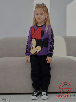 Костюм двойка для девочки из 3х-нитки хлопка с начесом - Bruno фото 3