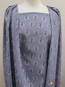 Плательный хлопок Снежные деревья цв.серая дымка, СОРТ2, ш.1.45м, хлопок-100%, 115гр/м.кв - Купава фото 2