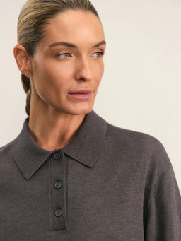 Джемпер поло на пуговицах / Zarina  фото 6