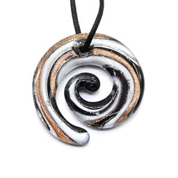 Стеклянный кулон Вихрь 47*47мм цв.черный