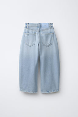 JEANS BALLOON ROTOS Y STRASS / Azul claro