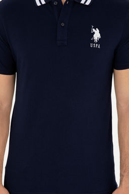 Футболка U.S. Polo Assn G081GL011 мужская темно-синяя хлопок с эластаном  фото 6