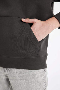 Базовый свитшот Oversize с капюшоном - Defacto фото 5