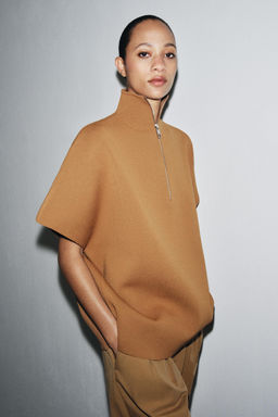 ZIPPERED KNIT CAPE TOP - Zara фото 5