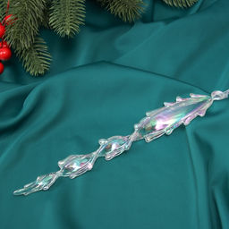 Цена за 2 шт. Ёлочная игрушка Зимнее волшебство. Завитая сосулька, 223.5 см, прозрачный фото 2