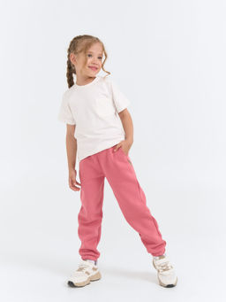 Джоггеры Пепельная роза с карманами утепленные