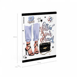 Цена за 5 шт. Тетрадь общая ученическая ErichKrause Fashion Girl, 48 листов, клетка, ламинация soft-touch+выборочный УФ-лак, доп.лист_MIX-PACK  фото 10