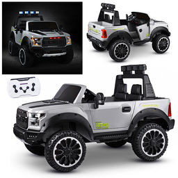 Электромобиль "Мощность скорости" на аккумуляторе, с р/у управлением, в коробке (серый)