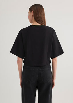 Mavi Logo Bask?l? Siyah Crop Tisort  фото 5