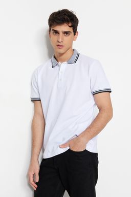 TRENDYOL MAN Siyah Slim/Dar Kesim %100 Pamuklu Polo Yaka T-shirt TMNSS22PO00014 - Trendyolmilla фото 17