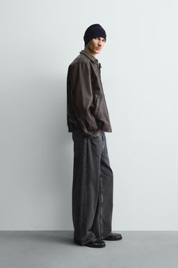CAZADORA BOMBER EFECTO PIEL / Marr?n chocolate - Zara фото 4