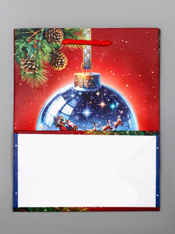 Цена за 2 шт. Пакет подарочный новогодний ламинированный, «Шар», 18×10×22.3 см