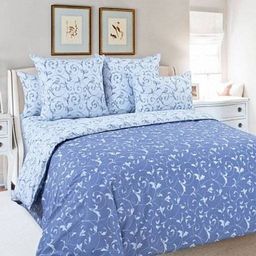 Постельное белье - Перкаль Габриэль голубой 2-спальный с Евро простыней (молния) - Luteks фото 2