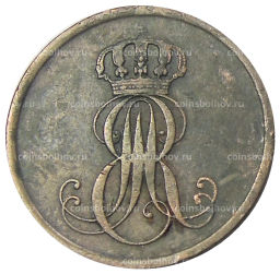 2 пфеннига 1851 года B Германские государства  Ганновер