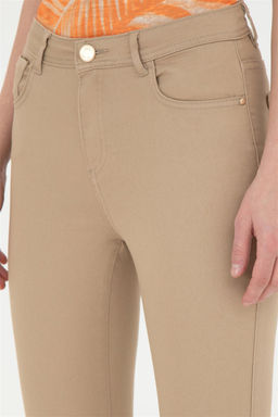 Женские брюки песочного цвета из парусины - U.s. polo assn фото 6