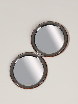 Зеркало складное «Орнамент», d=7.2 см, с увеличением х2, коричневое