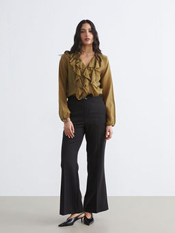 Standart Fit Toka Detayl? Kad?n Pantolon