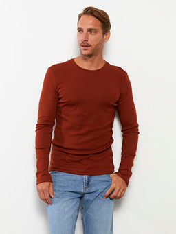 Bisiklet Yaka Uzun Kollu Penye Erkek Ti??rt