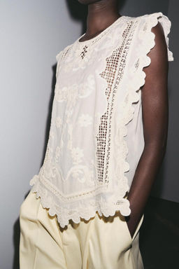 ZW COLLECTION SHIRT WITH RUFFLED CHEST - Zara фото 5