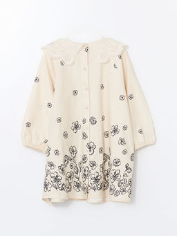 Bebe Yaka Uzun Kollu ?i?ekli K?z Elbise - Waikiki фото 3