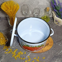 Кастрюля 7.0л 1с18с сер-гол. Клубника садовая