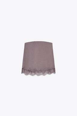 SATIN TOP WITH LACE TRIM - Zara фото 5