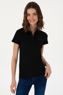 Kad_n Siyah Basic Polo Yaka Ti__rt Sepette S_rpriz _ndirim