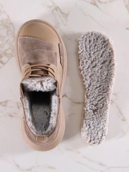 Ботинки 305.927ka.Круассан+коричневый капучино замша/шерсть