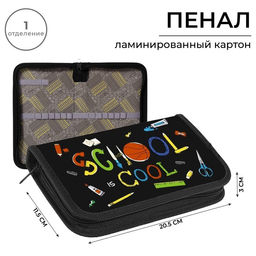 Пенал школьный, 1 секция, 11.5×20.5×3 см, School