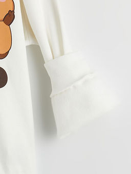 Capyfun Bask?l? Kal?n K?z ?ocuk Sweatshirt