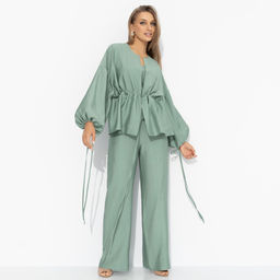 Брючный комплект лёгкий, Приручённый шик (3 в 1, зеленый) - Charutti фото 2