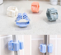 Настенный держатель, для швабры, бежевый, самоклеящийся, 5x5 см